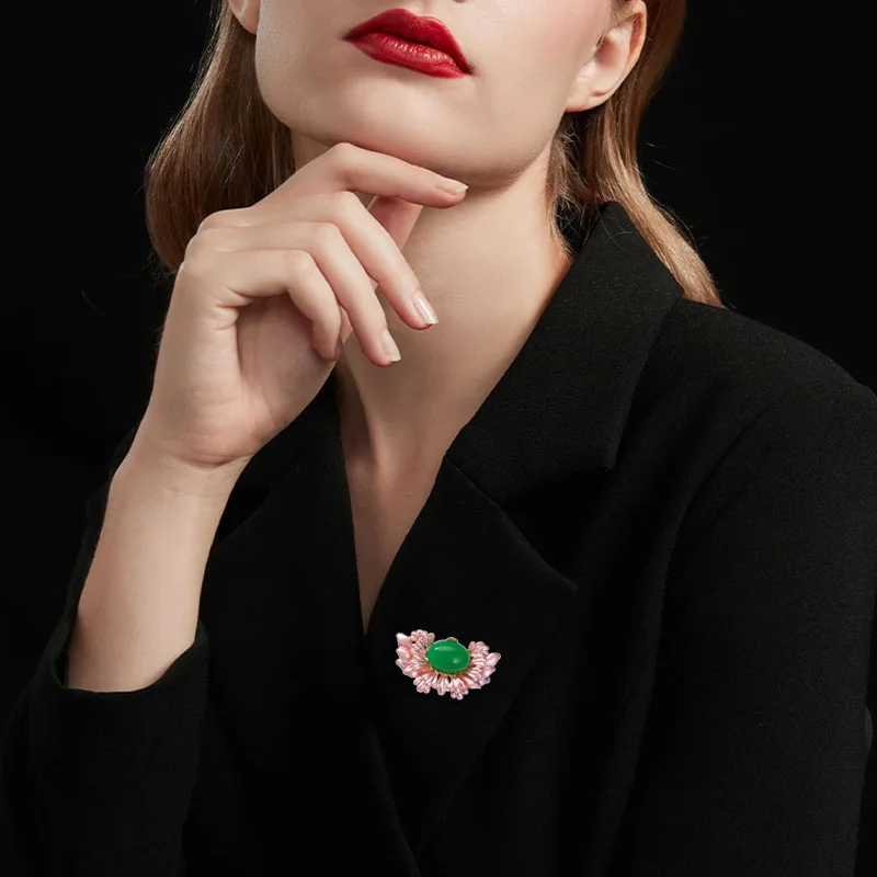 Элегантные хрустальные броши с лепестками цветов Haitang высококачественные