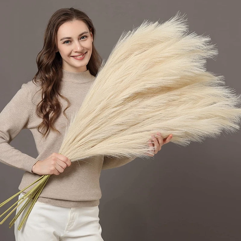 1Pcs 90/120cm Artificial Pampas Grass Bouquet Holiday Home Garden Wedding Decoration Fake Flowers Reed Simulation DIY Vase Decor