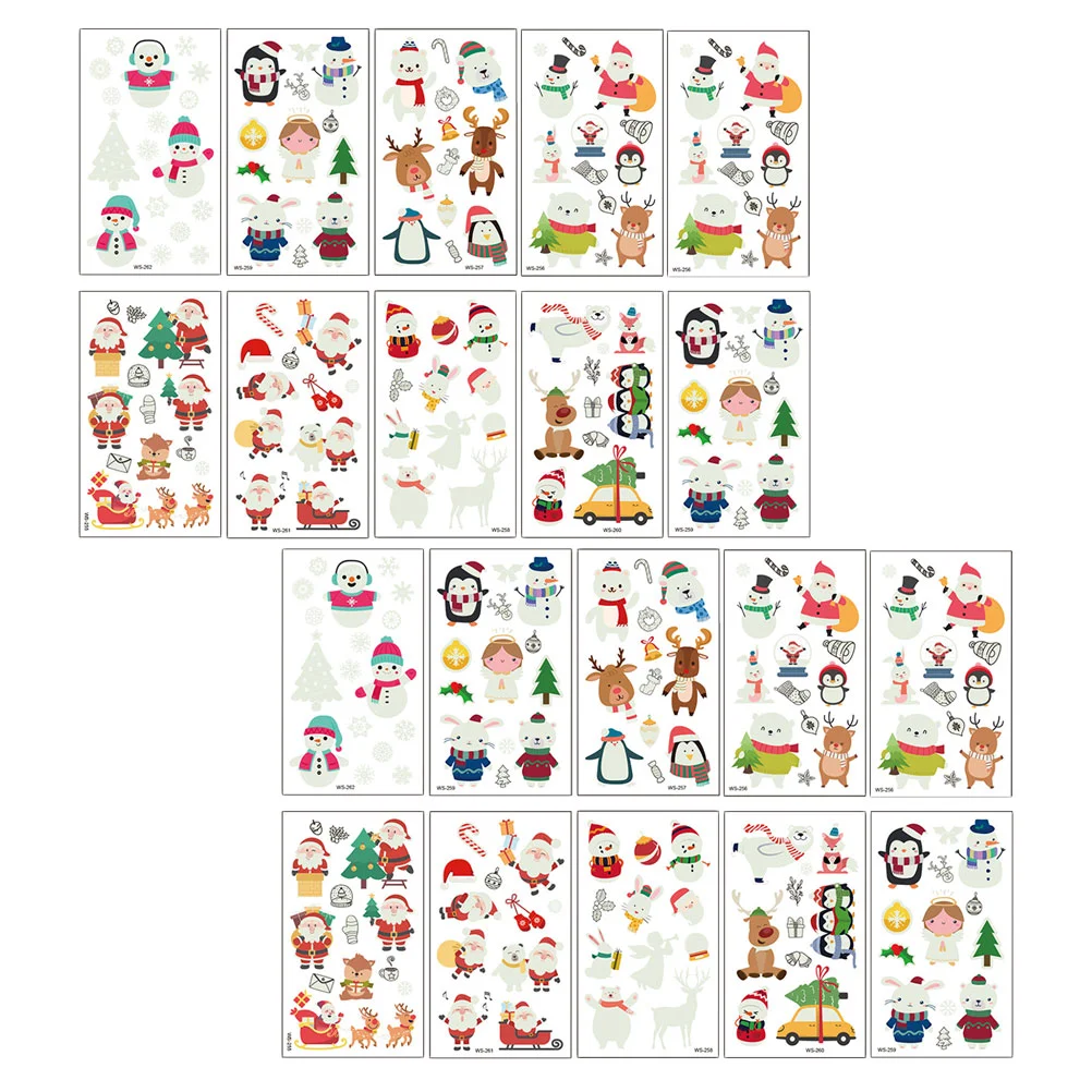 

20Sheets of Fancy Dress Christmas Party Favors Face Makeup Glowing Christmas