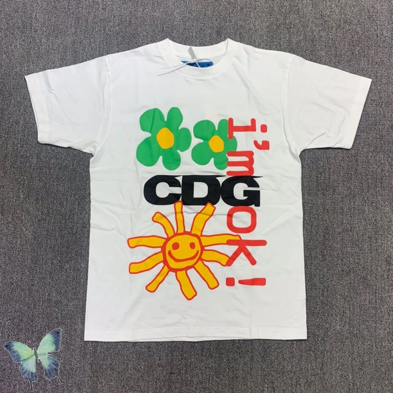 Футболка White Kanye Sunny Smiley Face West из пенопласта с логотипом Taichi Cpfm Xyz |