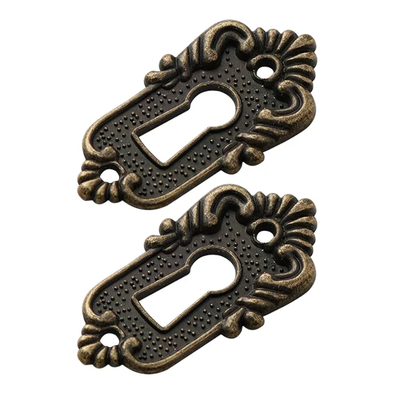 

2 шт. антикварные чехлы для замочных скважин 45x23 мм, накладка на головку замка ящика, угловой декоративный угловой кодовый замок, пластина из сплава для деревянных шкатулок для драгоценностей