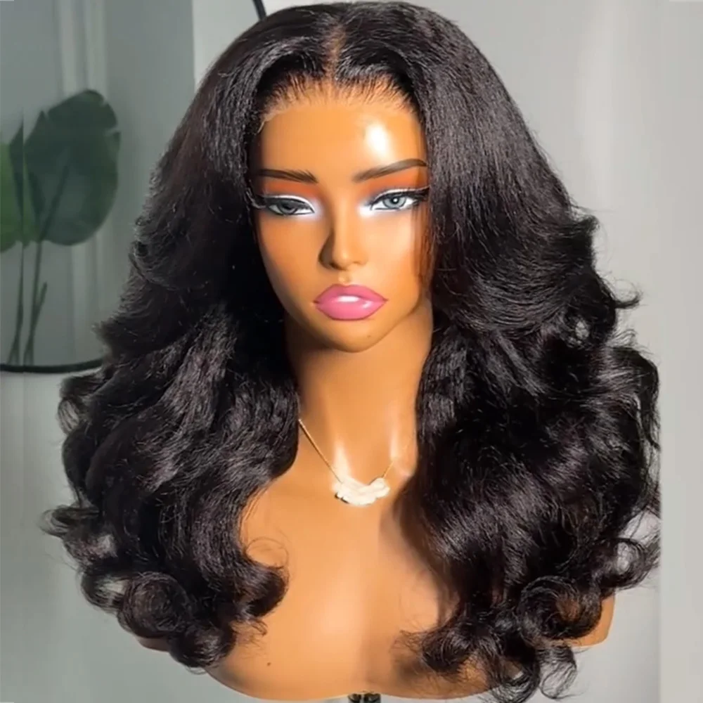 Фото Парик Body Wave 300 400 Density, 13x4 HD Lace Front, из натуральных волос, 16-36 дюймов, предварительно прорезанный, прямой, без клея, готовый к носке №4