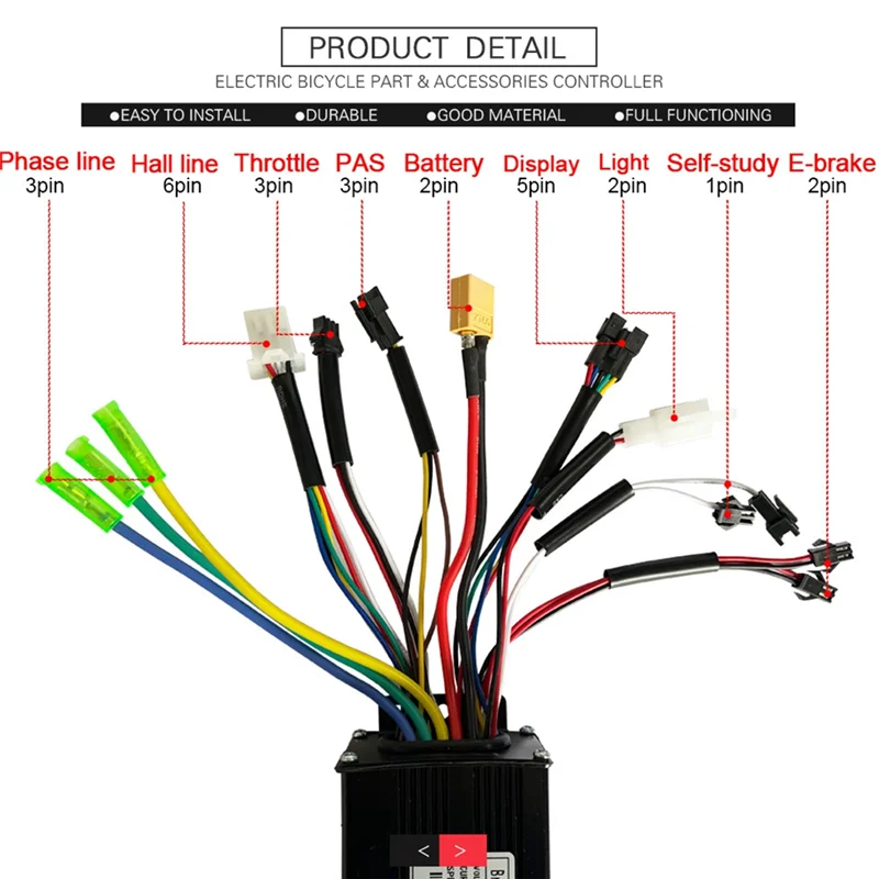 24 В/36/48 В электронный велосипед синусоида 26A 500/750 Вт SM трехрежимный бесщеточный