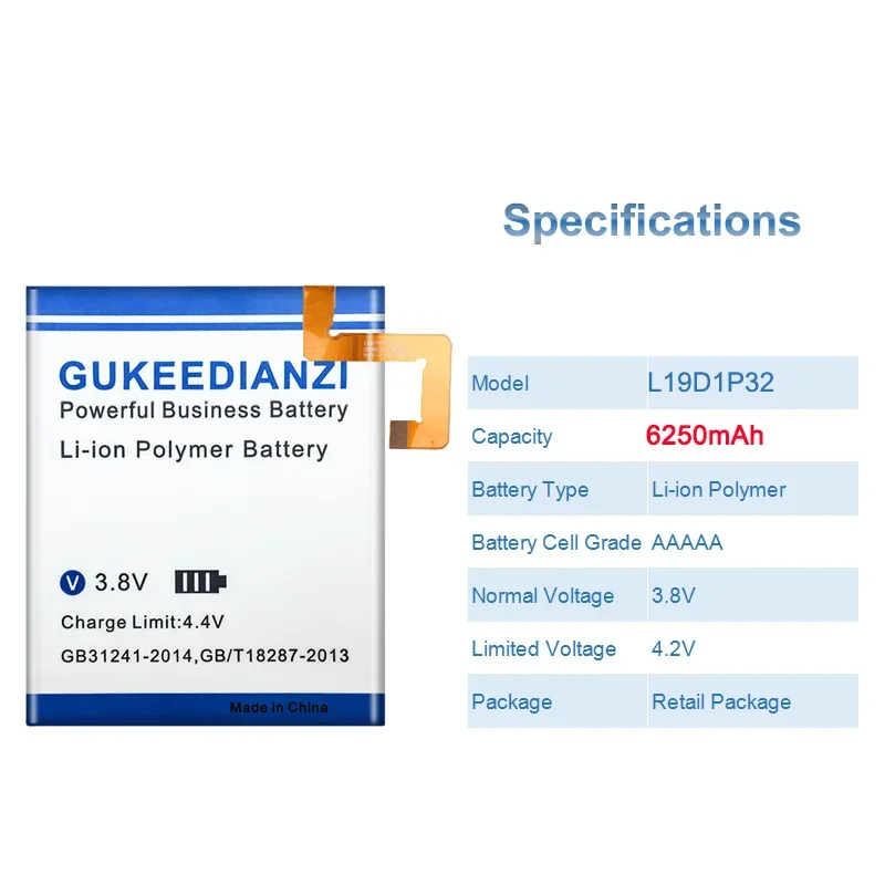Аккумулятор GUKEEDIANZI L19D1P32 L18D1P32 для Lenovo Tab M10 TB-X505X X505L X505F/телефон