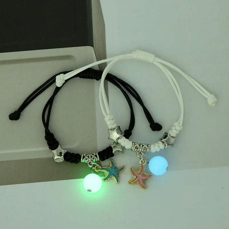 

Luminous Cat Star Moon Couple Bracelets Adjustable Charm Rope Bracelet for women Friendship Infinite Love Jewelry Pulseras 팔찌