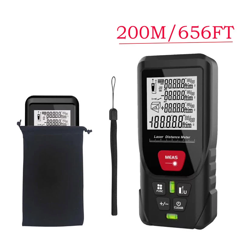 

Лазерный дальномер 50 м/100 м/120 м/150 м/200 м цифровая рулетка прецизионный дальномер с расстоянием/area/объемом