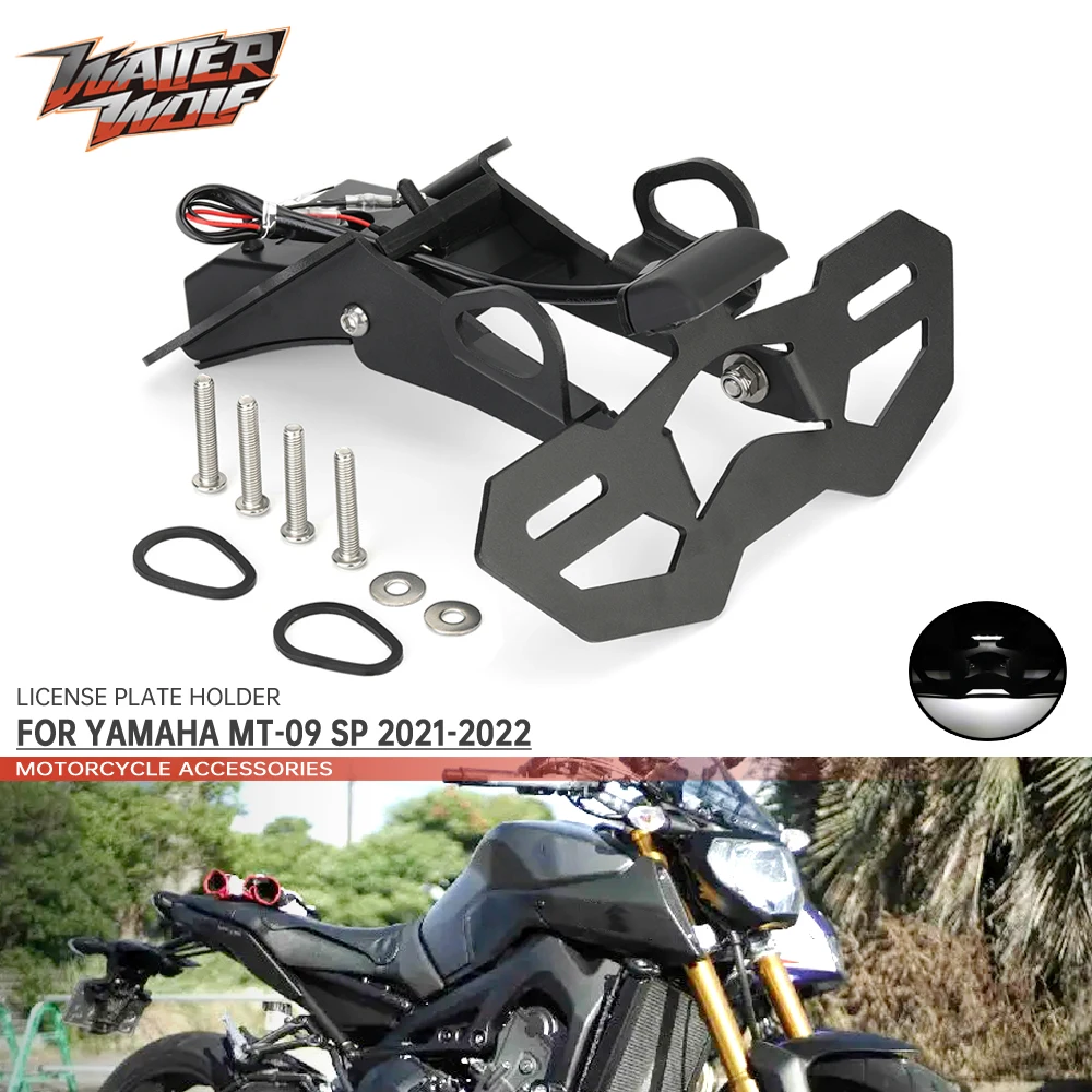 MT09 For YAMAHA MT 09 SP 2021 2022 Motorcycle License Plate Holder Rear Number Tail Tidy Fender Eliminator Accessories LED Frame