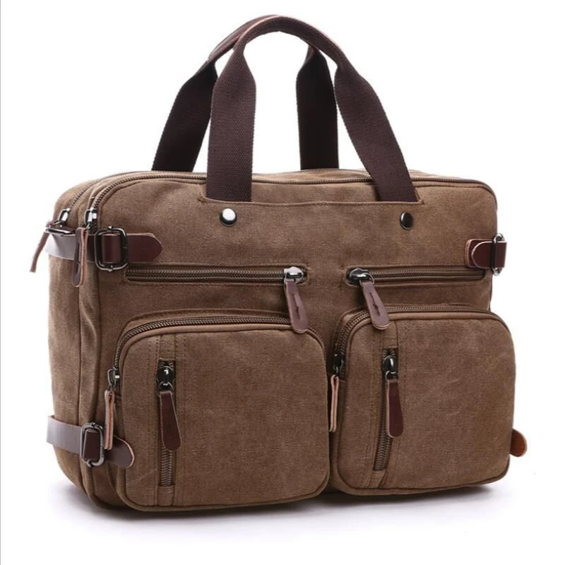 Business Briefcase Handbags Messenger Shoulder Bag Large Capacity Computer Bags Leisure Multi-Functional Canvas Travel Backpacks