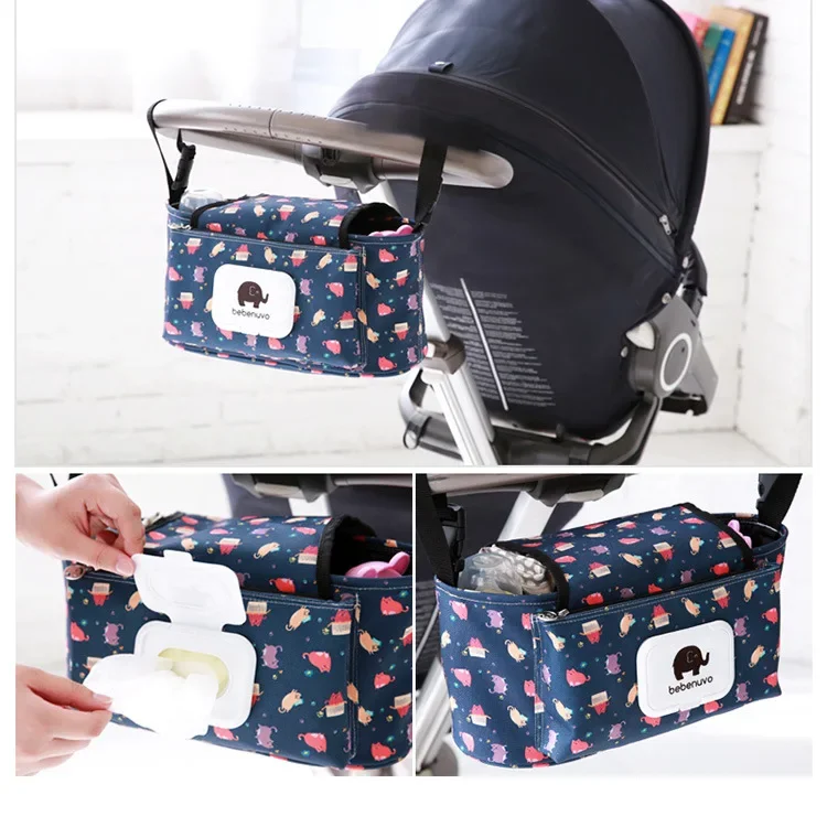 

Baby Stroller Organizer Bag Mummy Diaper Bag Hook Baby Carriage Waterproof Large Capacity Stroller Accessories Travel Nappy