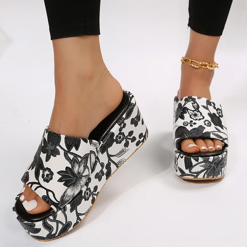 2023 New Summer New Shoes for Women Fashion Bohemian Style Women's Wedge Sandals Leisure Beach Slippers Sandalias