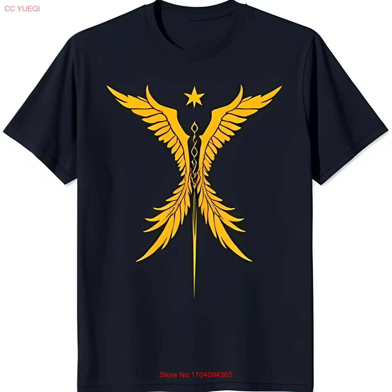 Мужская черная футболка с жирным золотым рисунком и звездным дизайном