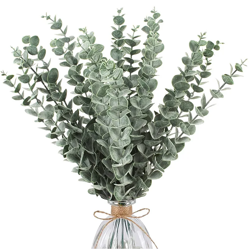 

24pcs Artificial Eucalyptus Stems Leaves Faux Greenery Branches For Wedding Centerpiece Flower Floral Arrangement Decoration