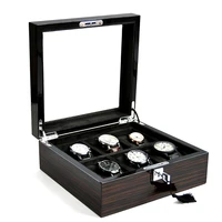 luxury wooden watch boxes storage organizer box jewelry black watch box case wood storage display box with lock free shipping