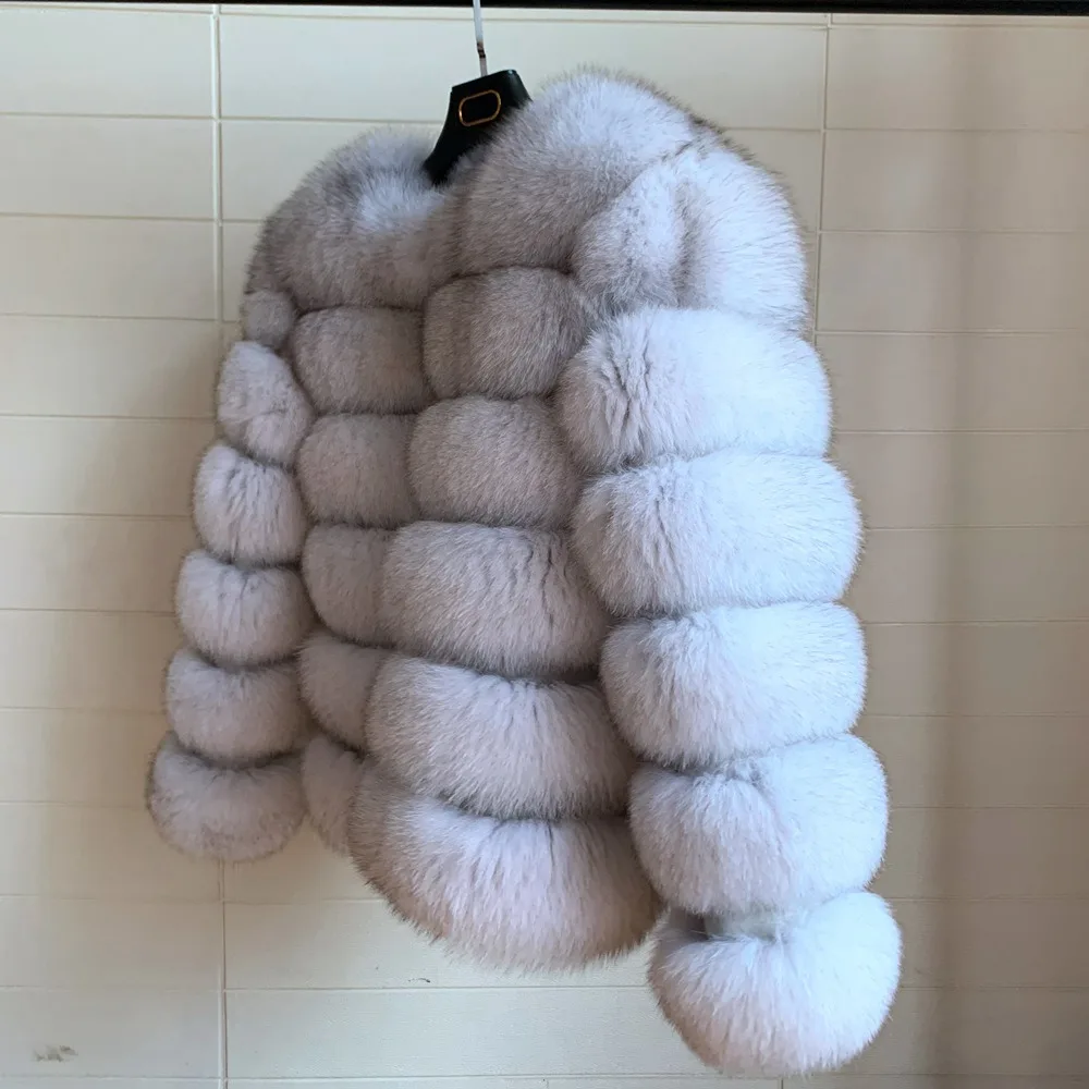 new style real fur coat 100% natural fur jacket female winter warm leather fox fur coat high quality fur vest Free shipping