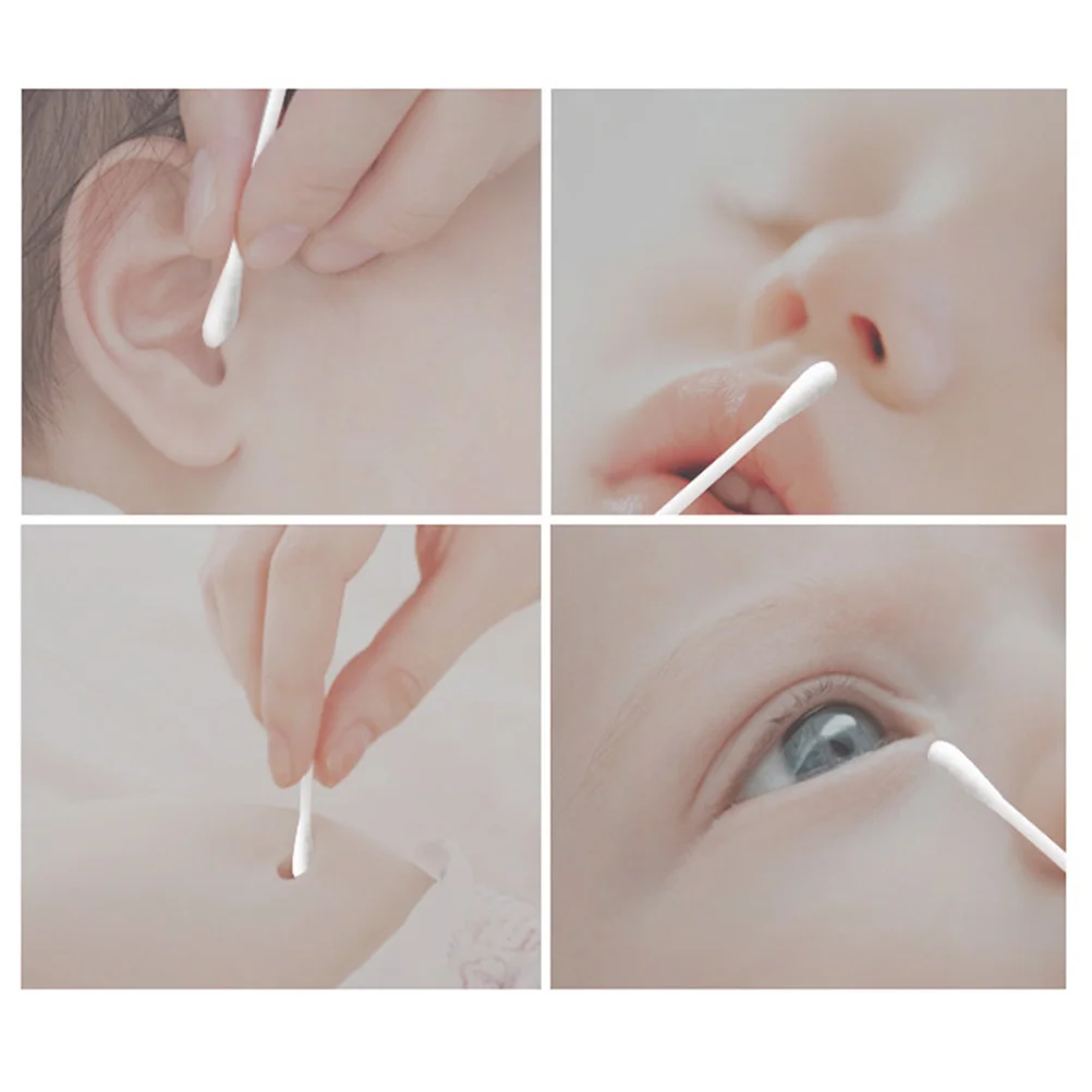 

Cotton Swabs Buds Sticks Baby Ear Kids Tips Q Cleaning Nose Paper Round Infant Bud Tipped Double Tip Cleanertoddler Applicators
