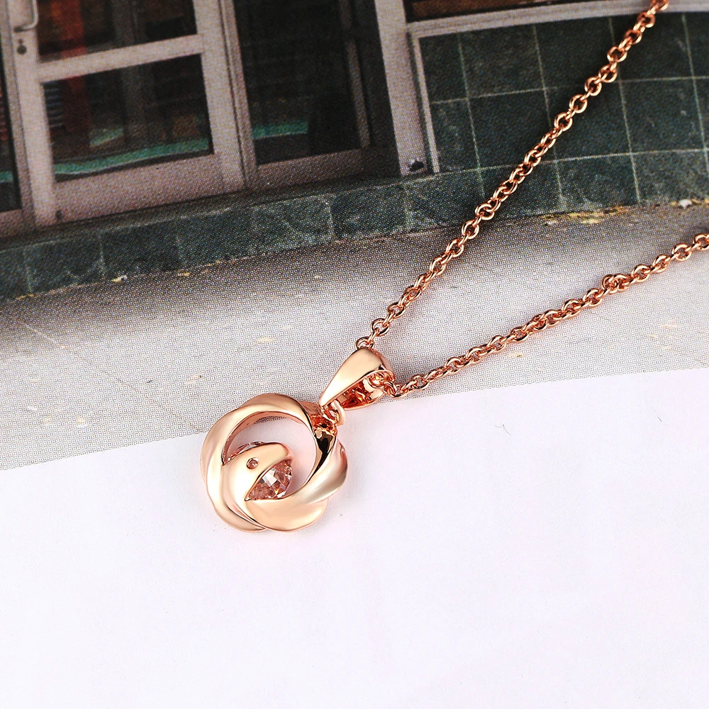 Ожерелье ZHOUYANG для женщин в классическом простом стиле кулон форме цветка с