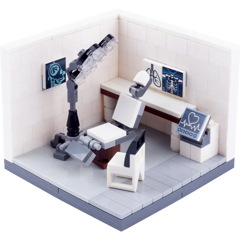 MOC город церковь офис больница душевая комната сборка строительных блоков