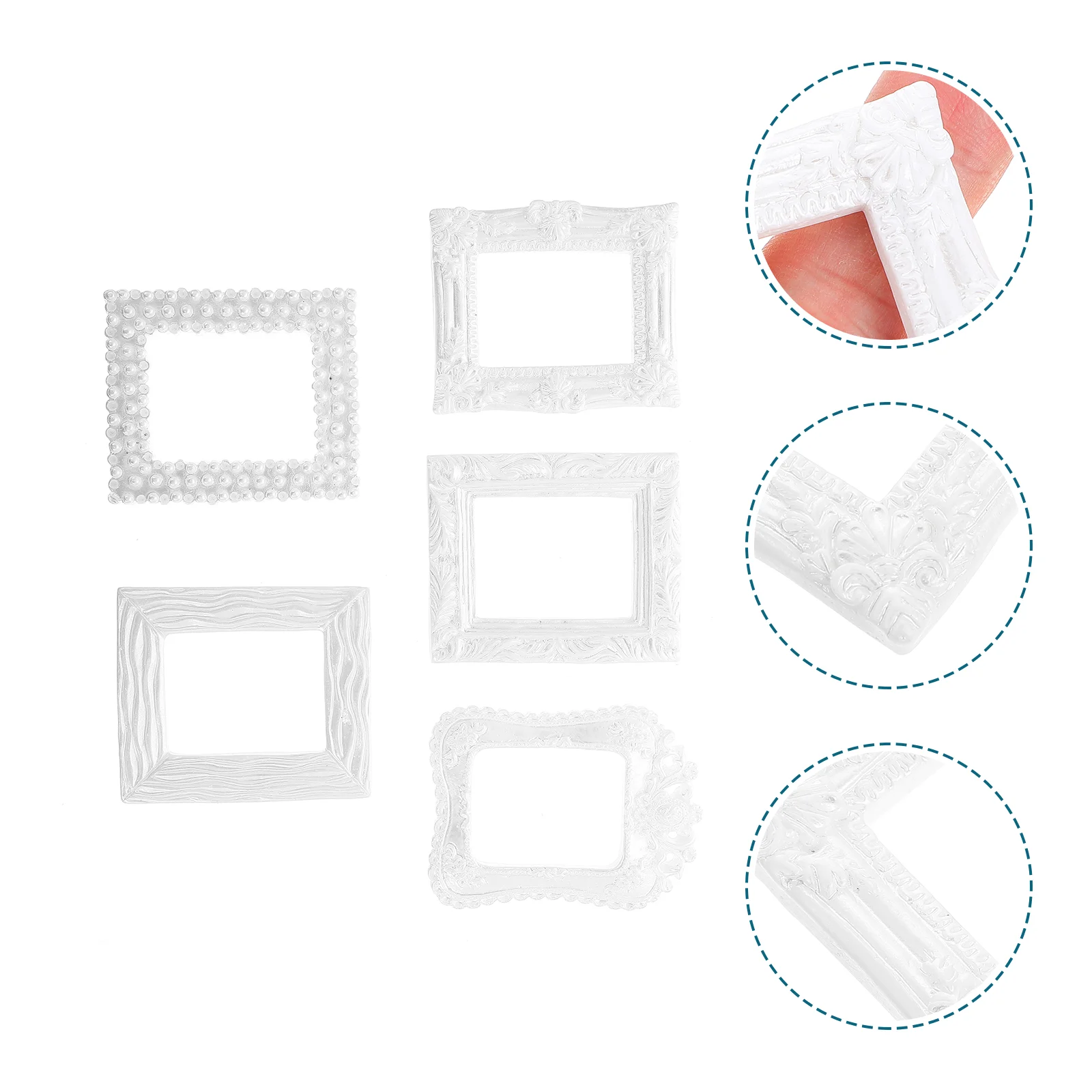 

Frame Photopicture Resin Frames Miniature Mini Decorationhouse Mirror Holders Open Ornament Accessories Props Retro Wall