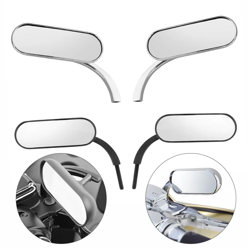 

Universal Rear View Side Mirror Mini Oval Motorcycle For Honda Kawasaki Suzuki Yamaha Harley Dyna Electra Glide Fatboy Softail