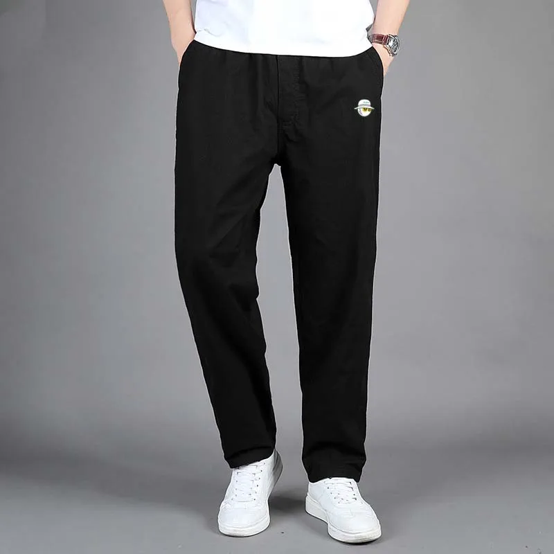 Men's Wear For Men Malbon Golf Summer Thin Solid Color Cotton Sweatpants Streetwear Loose Overall Straight Pants Work Clothes