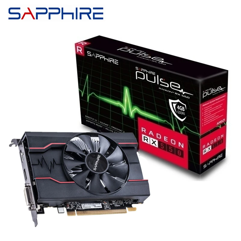 Новая Видеокарта SAPPHIRE RX 550 4 Гб GPU AMD Radeon RX550 4 ГБ GDDR5 ...