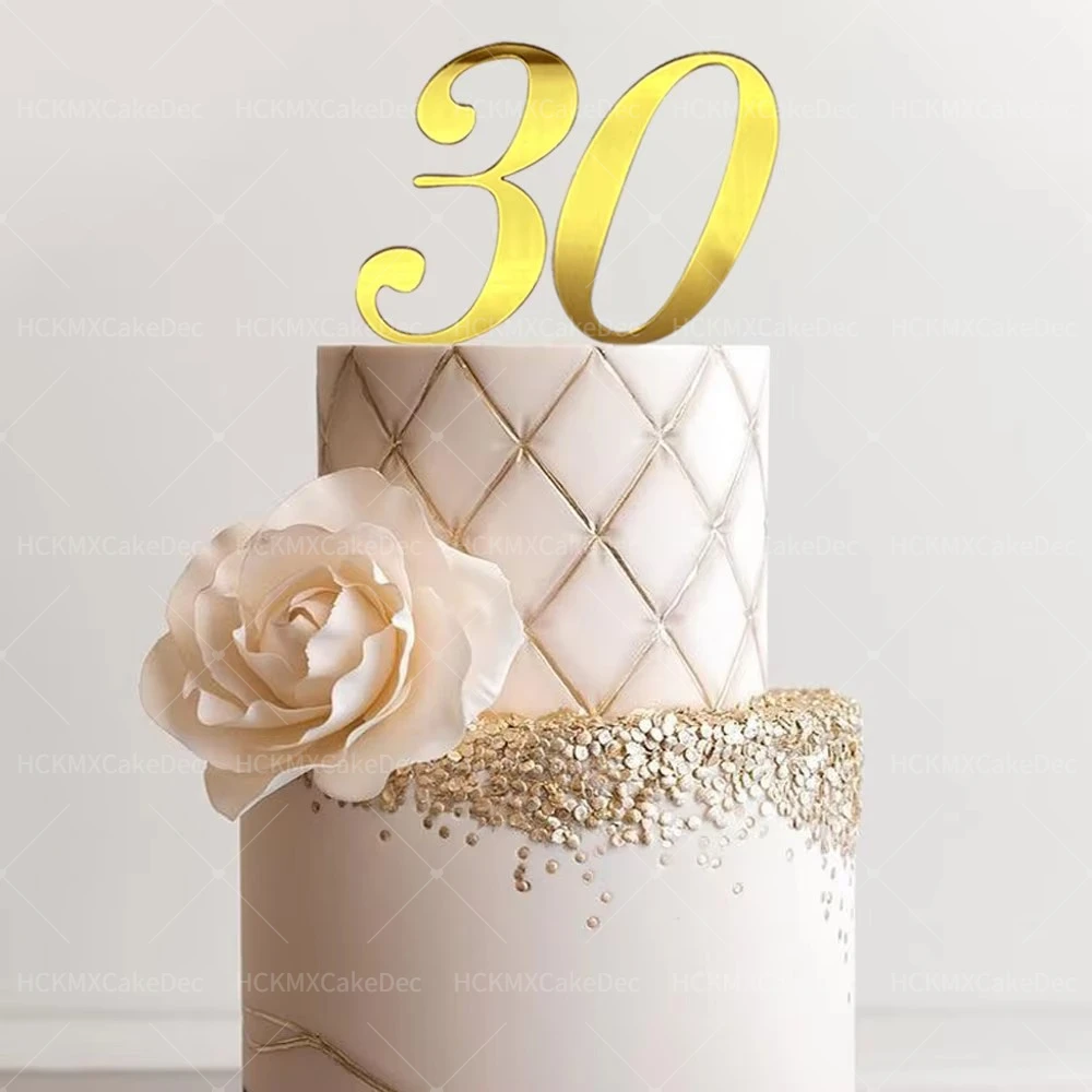 

Золотые акриловые цифры для торта 30-80