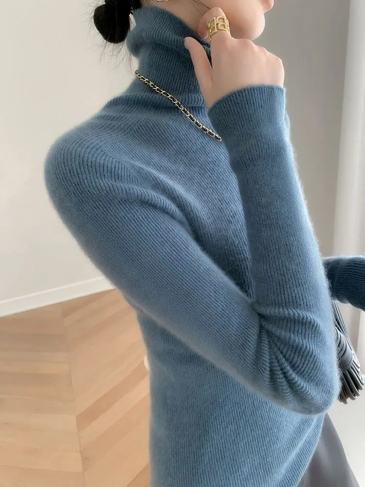 Женский кашемировый свитер с высоким воротником