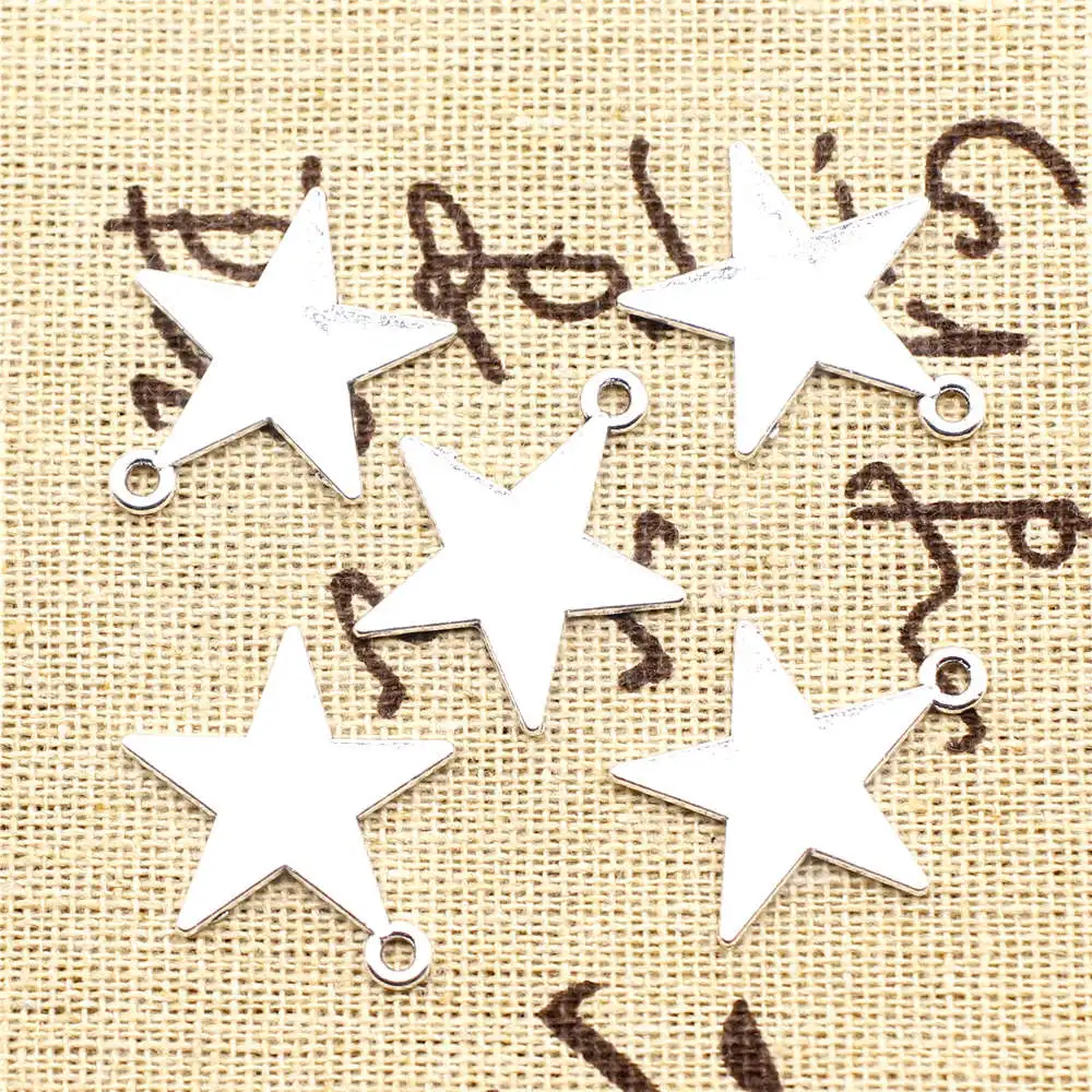 

10pcs Antique Silver Color 20x24mm Star Charms Handmade Jewerly Diy
