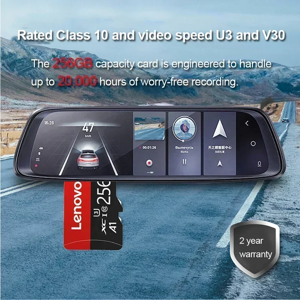 Карта памяти Lenovo 2TB High-Speed V30 A2 4K SD 512GB 256GB 128GB 1TB Micro TF SD с адаптером для смартфонапланшетаПК, универсальная (art.: 3920dc2cf1038) - 3920dc2cf1038