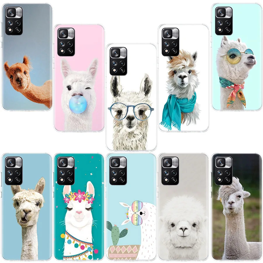 

Cute, Naughty, Cool Alpaca Phone Case For Xiaomi Poco X4 GT X3 NFC X5 Pro 5G M5 M5S M4 M3 Note 10 Lite Mi A1 A2 A3 F3 F2 F1 Cove