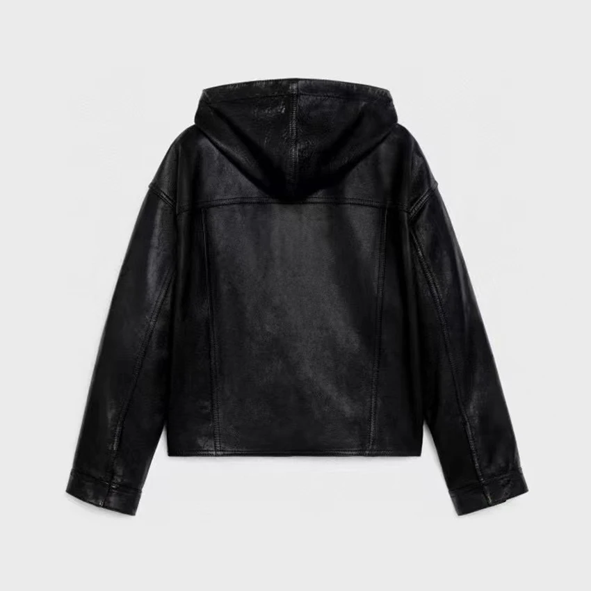 

Кожаная куртка на пуговицах с капюшоном NIGO # nigo56564