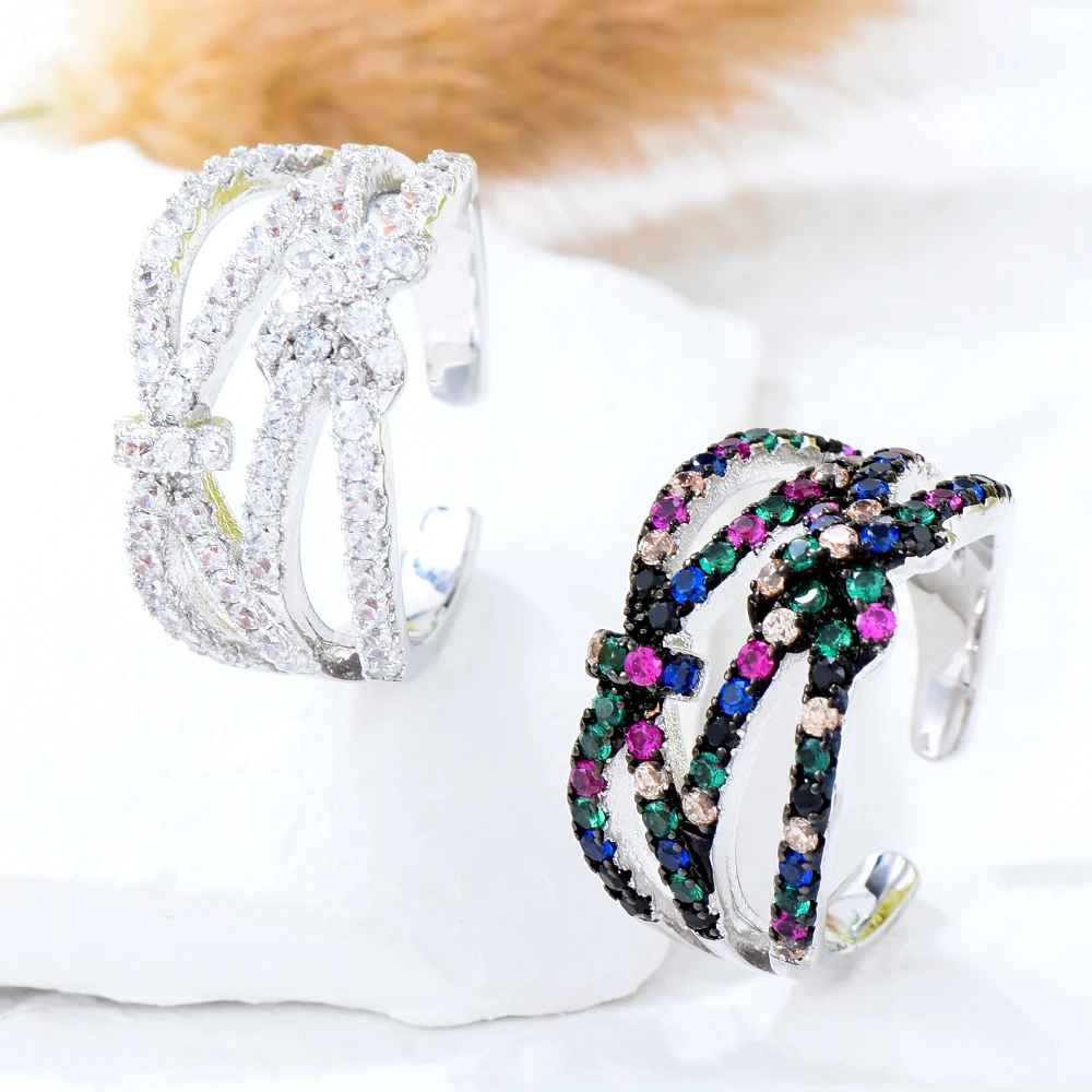 

Blachette DUBAI Noble Luxury Stackable Wedding Rings for Women Bridal Engagement Jewelry Accessories Cubic Zirconia Original