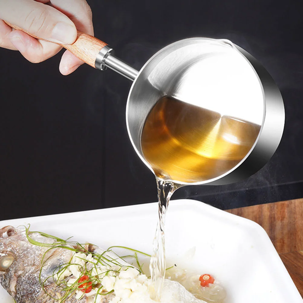 

Oil Pan Small Steamer Pot Reusable Sauce Saucepan Pour Spout Milk Deepen Pots Cooking