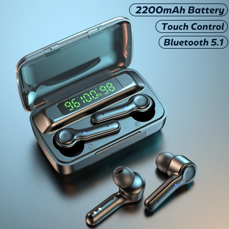 

TWS Bluetooth-Compatible 5.1 Earphones Stereo Wireless Headphone 2000mAh Charging Box Sports Waterproof Earbuds Headset With Mic