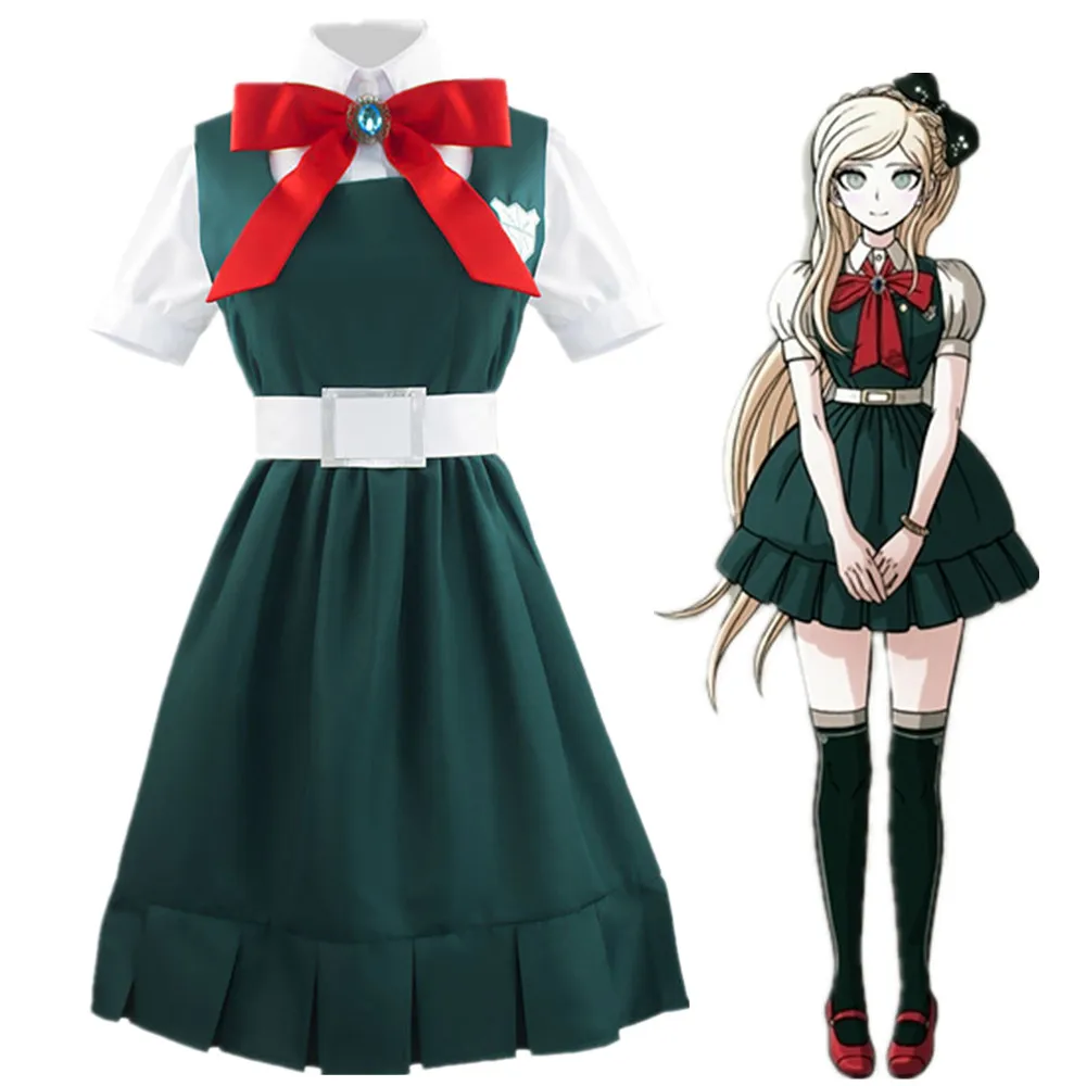 

Костюм для косплея из аниме «Игра данганронпа», женское платье сонии Nevermind, униформа JK, юбка-рубашка на Хэллоуин, головной убор с бантом, рекв...