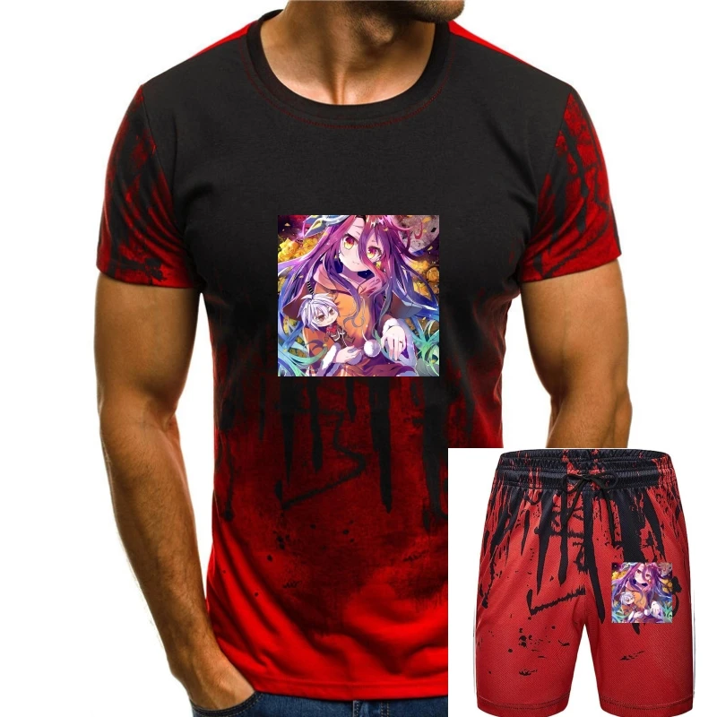 

Men's No Game No Life Shuvi T Shirts Pure Cotton Clothing Casual Short Sleeve TShirt Men Cotton Tees Streetwear