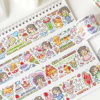 1 roll berry jam summer ice cream girl special oil washi paper tape hand account diy material decorative stickers
