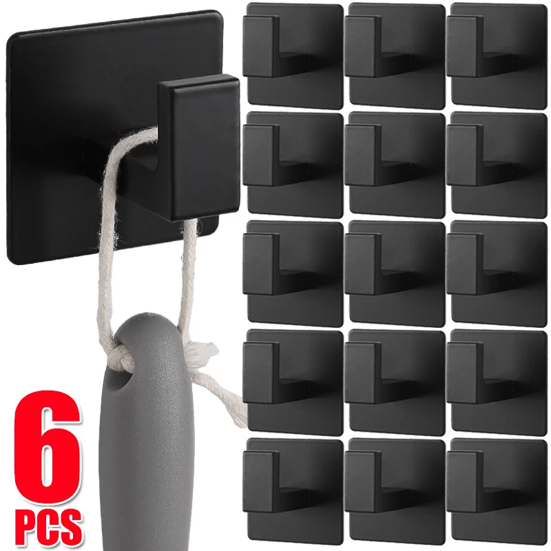 6/1szt Haki ze stopu aluminium Bez dziurkacza Torba na klucze Czapki Uchwyt do zawieszania ręczników Ciężkie obciążenie Dom Łazienka Kuchnia