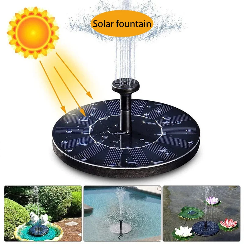 

Плавающий садовый фонтан на солнечной батарее, декоративный водяной фонтан с питанием от солнечной панели, украшение сада, патио, лужайки