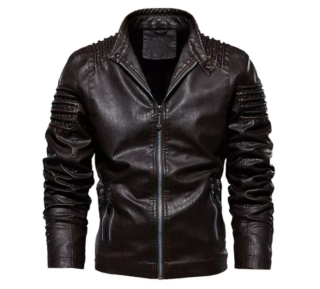 

2023NEW Men's Leather Jacket Winter Autumn Mens Motorcycle PU Coat Warm Fashion Slim Outwear Male Brand Clothing SA812