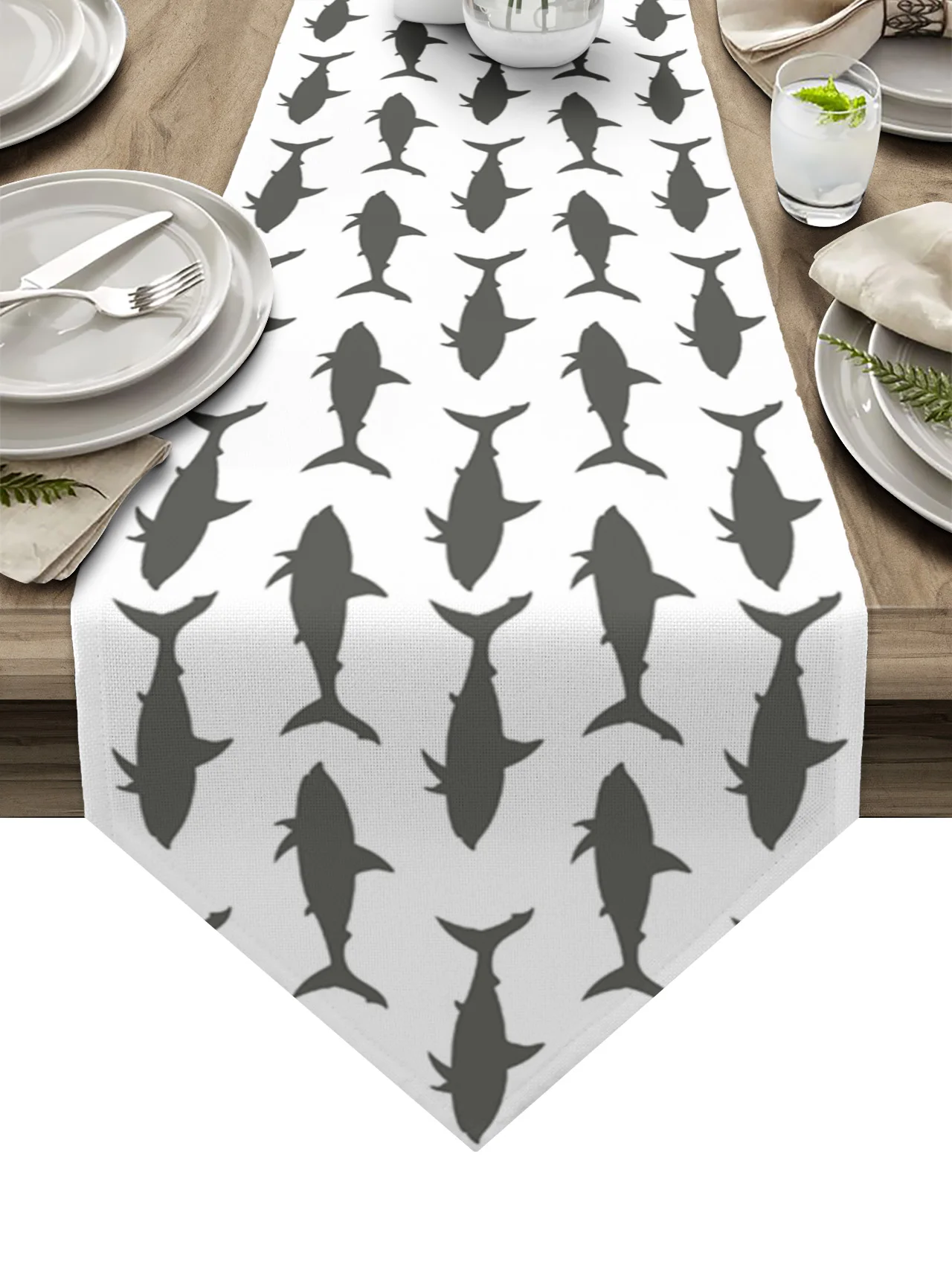 

Минималистичные настольные дорожки с текстурой акулы для гостиной, кухни, стола, декор для улицы, вечеринки, свадьбы