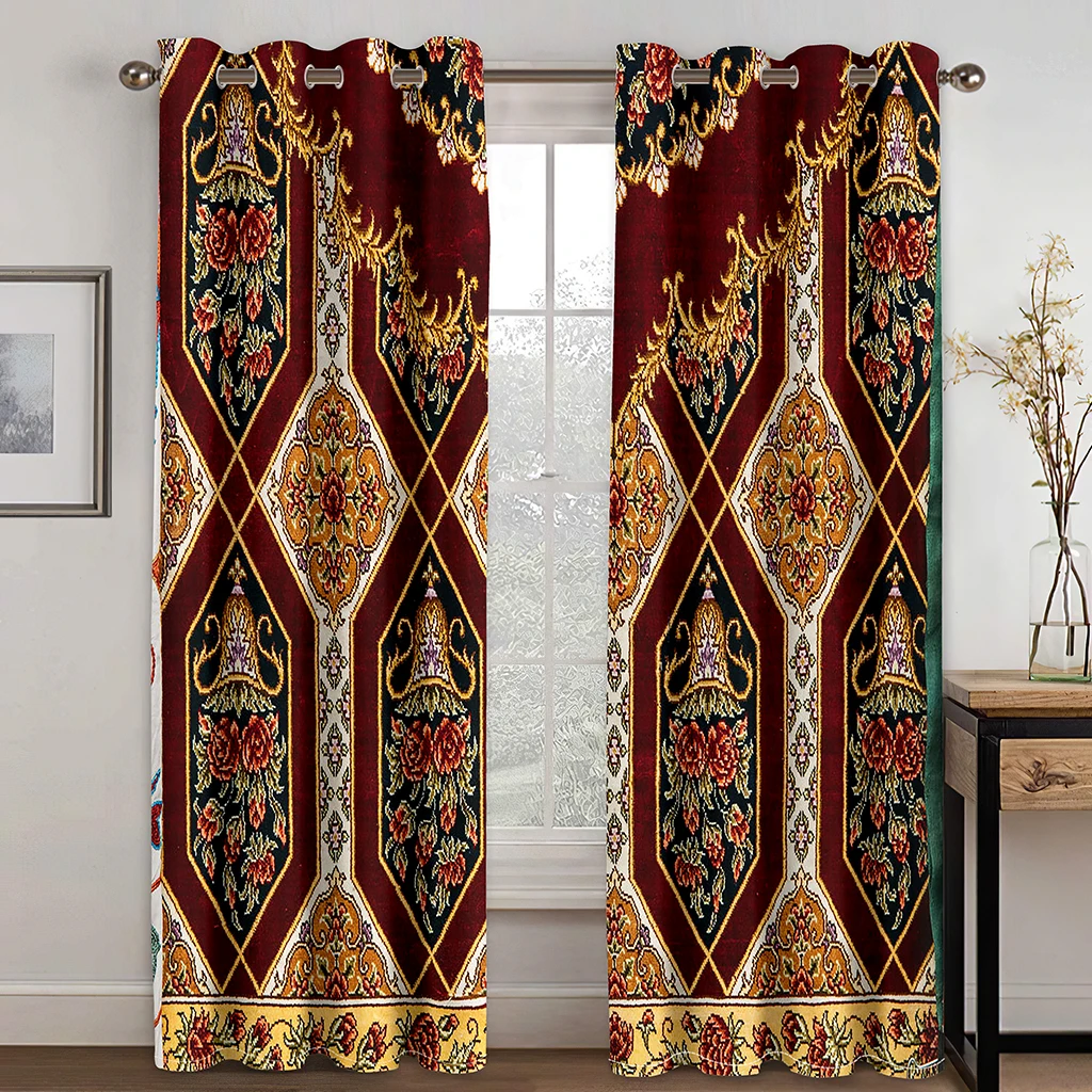 

Элегантные недорогие Роскошные занавески в стиле бохо в стиле барокко из Египта с пейсли, 2 шт., тонкие шторы для гостиной, спальни, оконные декорации, бесплатная доставка