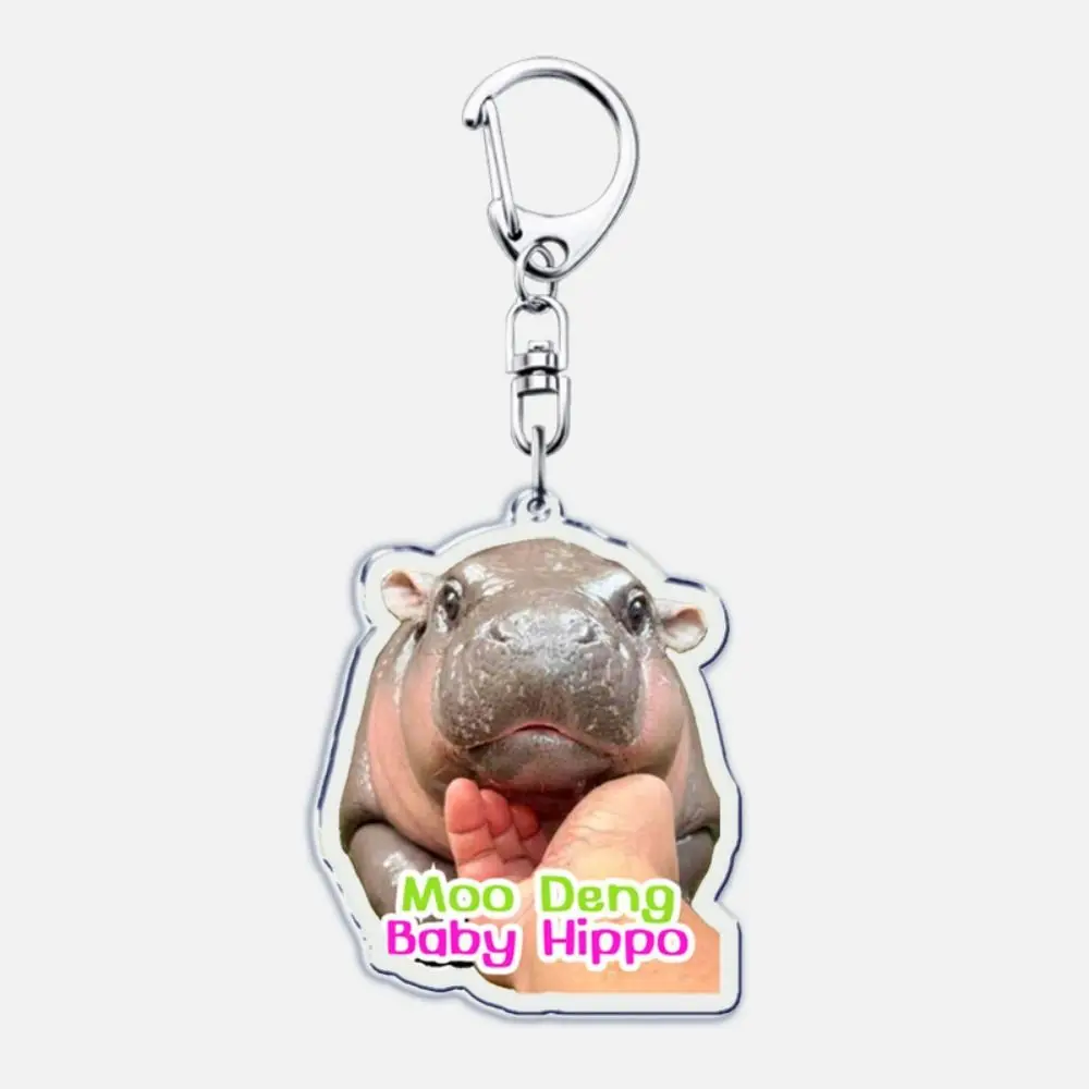 Moo Deng Meme брелок акриловый забавный детский бегемот с героями мультфильмов