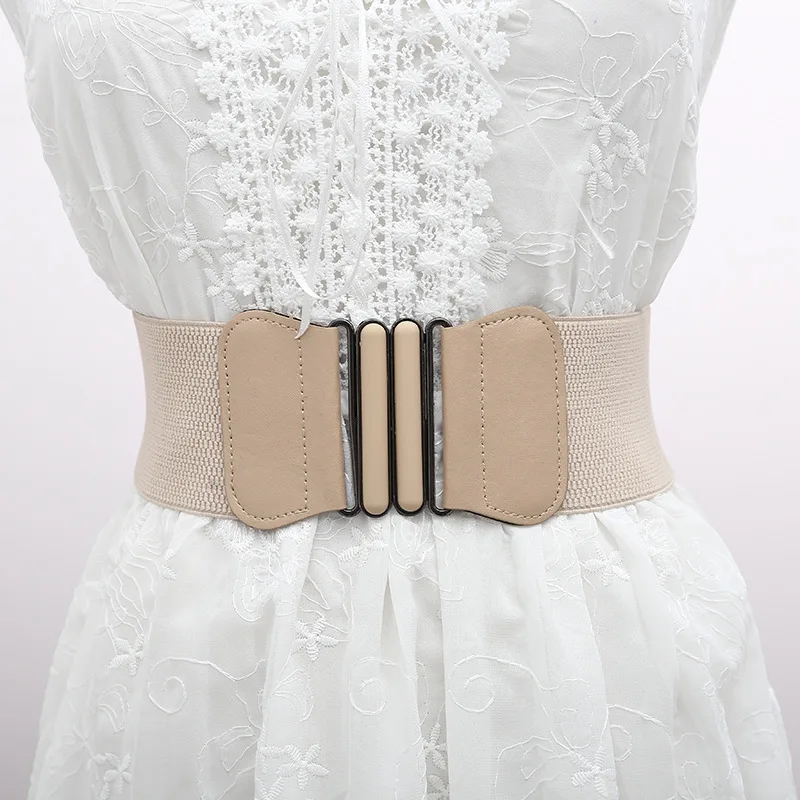 

Women Belt New Design Wide Without Buckle Elastic Belts Skirt Coat Down Jacket Slimming Waist Solid Girdle