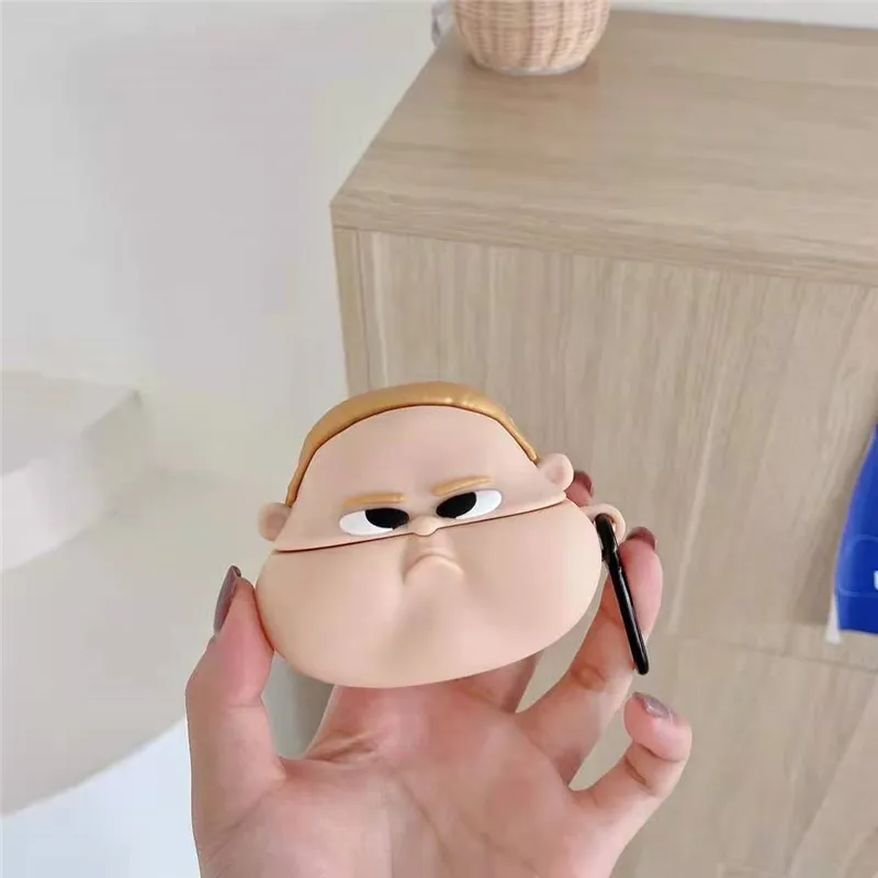 Новый чехол для наушников New Spoof Earphone Case для Airpods1 2 Pro из крутого силикона с милым аниме-беби-боссом в виде толстого мальчика, защищающий наушники. Аксессуары в комплекте.