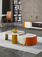 luxurious slate tea table nordic modern household small sized new round combination tea table