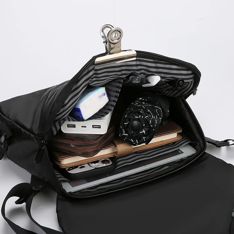 Классическая модная Новая универсальная мужская нейлоновая однотонная сумка