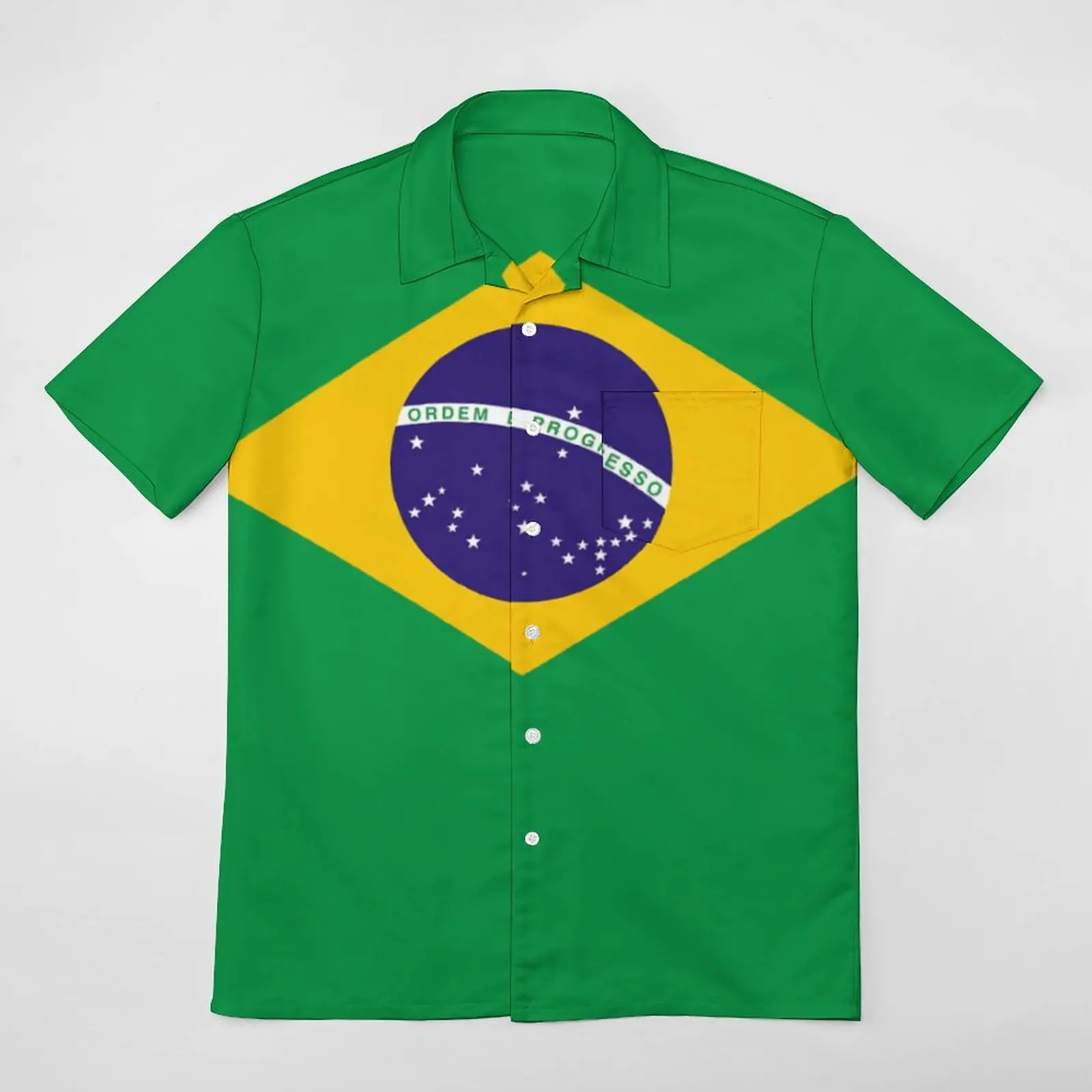 

A Short Sleeved Shirt Brazil Flag T-shirts Suit Vintage Graphic CoolBeach USA Size