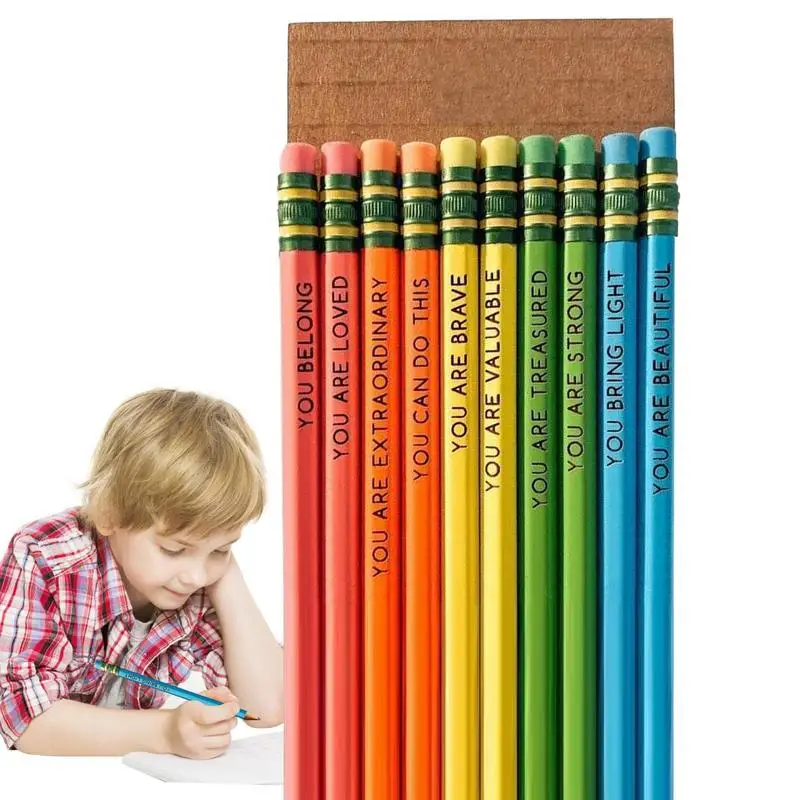 

Affirmation Pencils Classroom Pencils 10 Pcs Wood Fun Positive Pencils With Inspiring Words Sayings For Students Classrooms