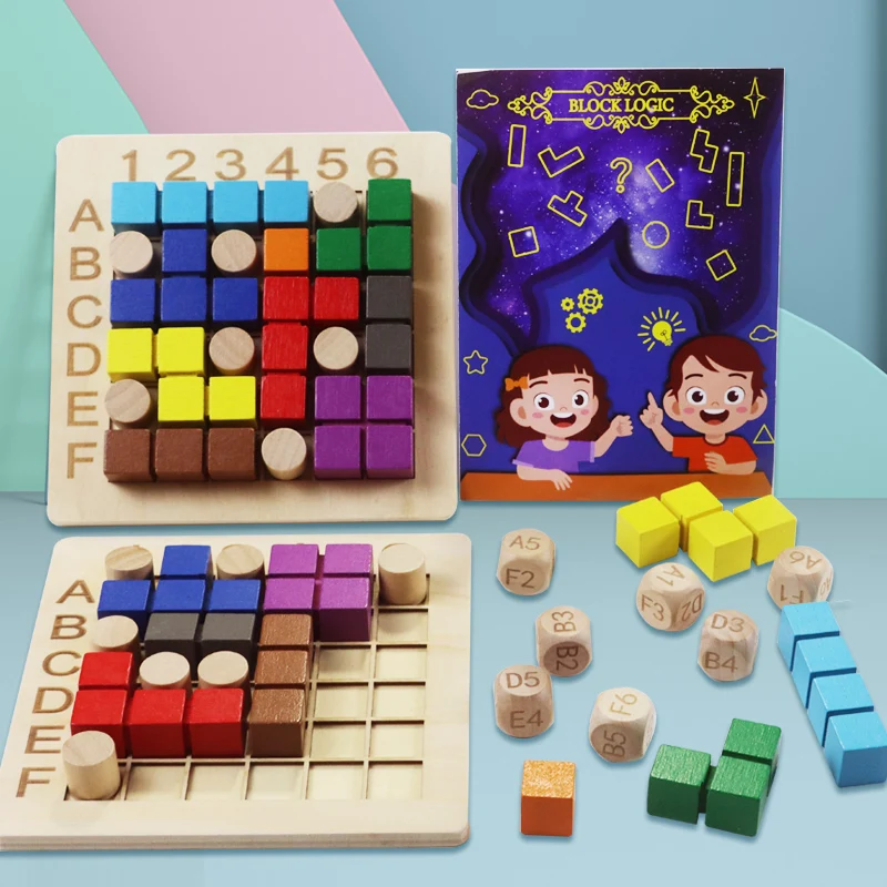 

18PCS Variety Building Block Intellectual Problem Solving DIY Brain-Training 3d Puzzle Children Wood Shapes Geometric Jigsaw Toy